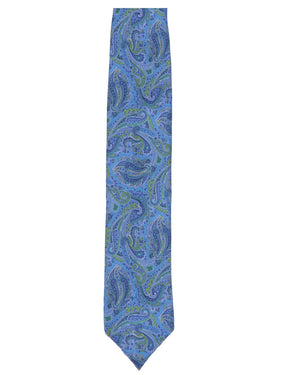 Blue Large Paisley Silk Tie