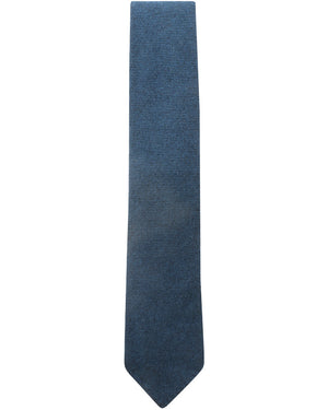 Blue Micro Checked Cashmere Tie