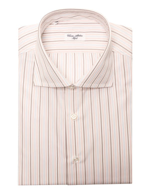 Blue and Berry Cotton Triple Striped Dress Shirt