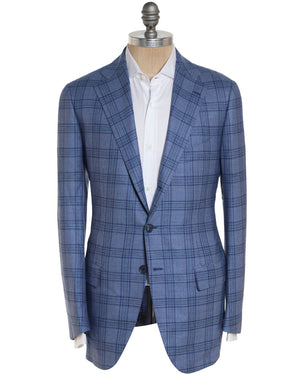 Blue and Green Wool Blend Plaid Sportcoat