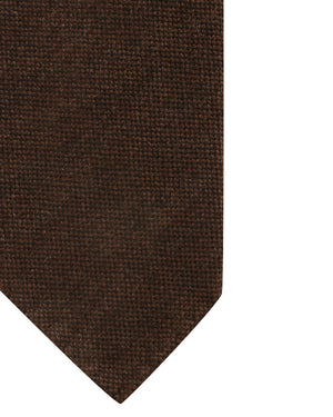 Chocolate Micro Checked Cashmere Tie