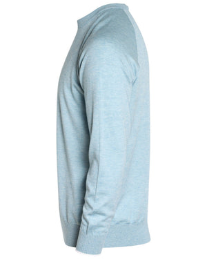 Dark Turquoise Cotton Blend Crewneck Sweatshirt