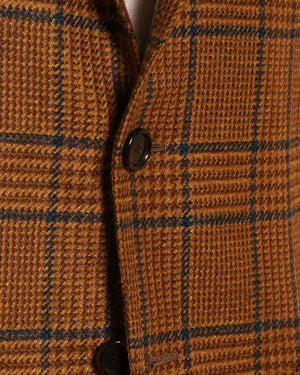 Gold and Navy Cashmere Glen Plaid Sportcoat