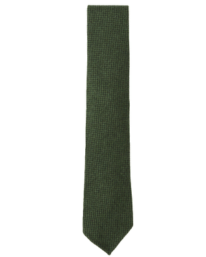 Green Cashmere Houndstooth Tie