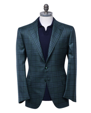 Green and Navy Blue Plaid Sportcoat