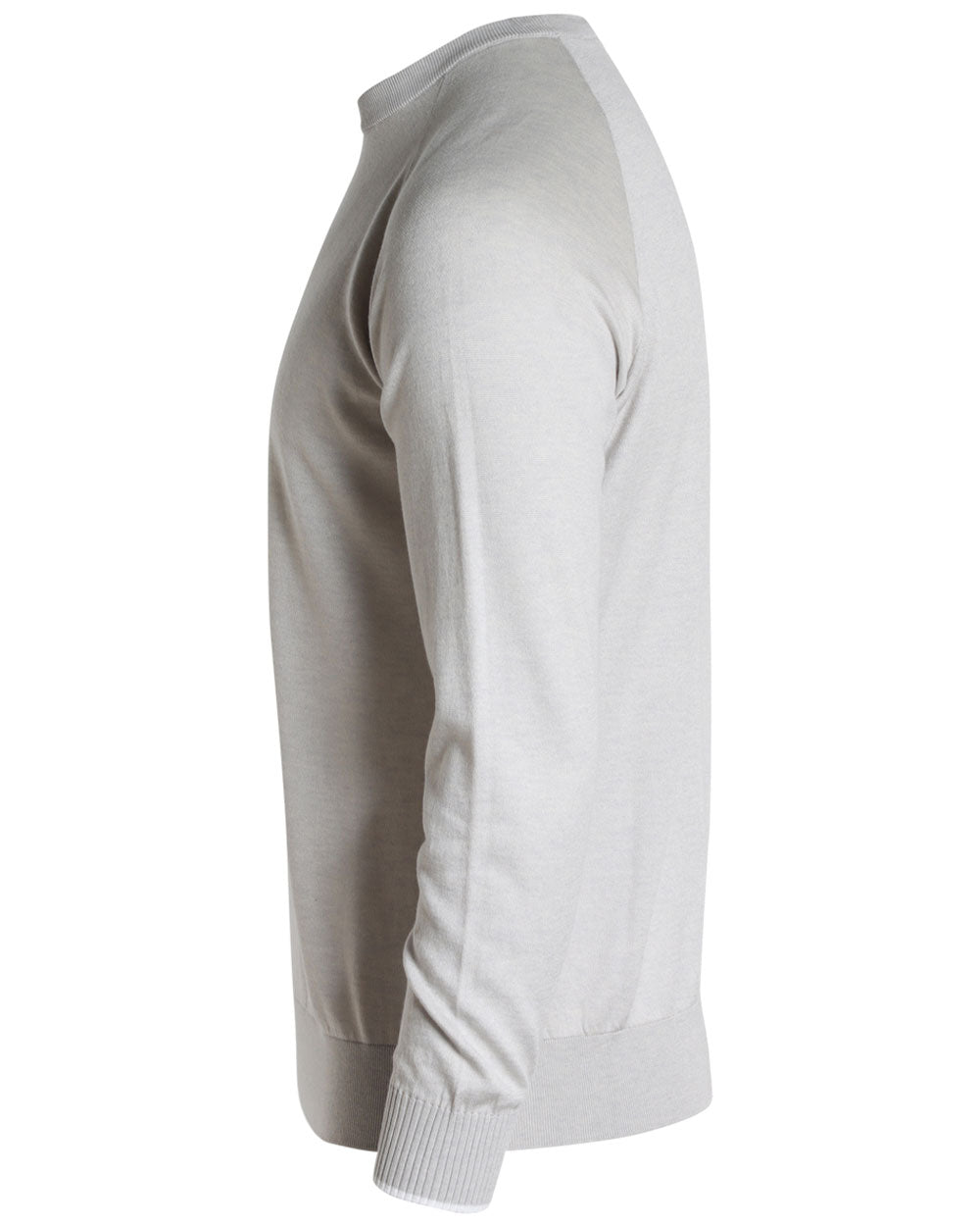 Light Grey Cotton Blend Crewneck Sweatshirt