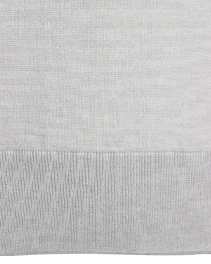 Light Grey Cotton Blend Crewneck Sweatshirt