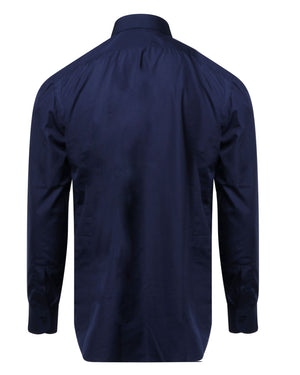 Navy Cotton Poplin Sportshirt