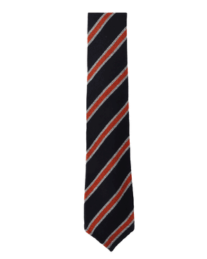 Navy and Orange Striped Tie