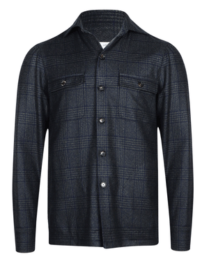 Olive and Navy Glen Plaid Overshirt