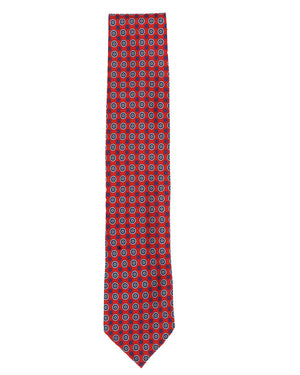 Red and Blue Foulard Silk Tie