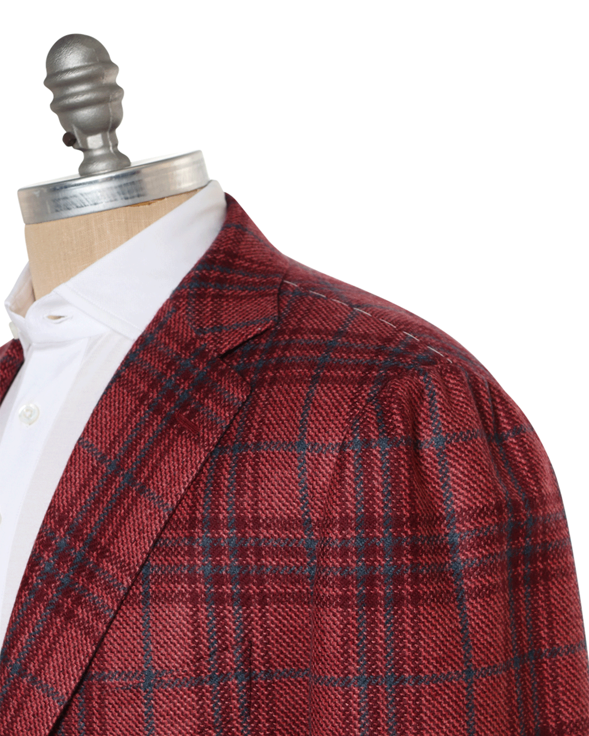 Red and Navy Cashmere Plaid Sportcoat