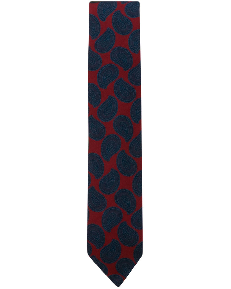 Red and Navy Paisley Tie