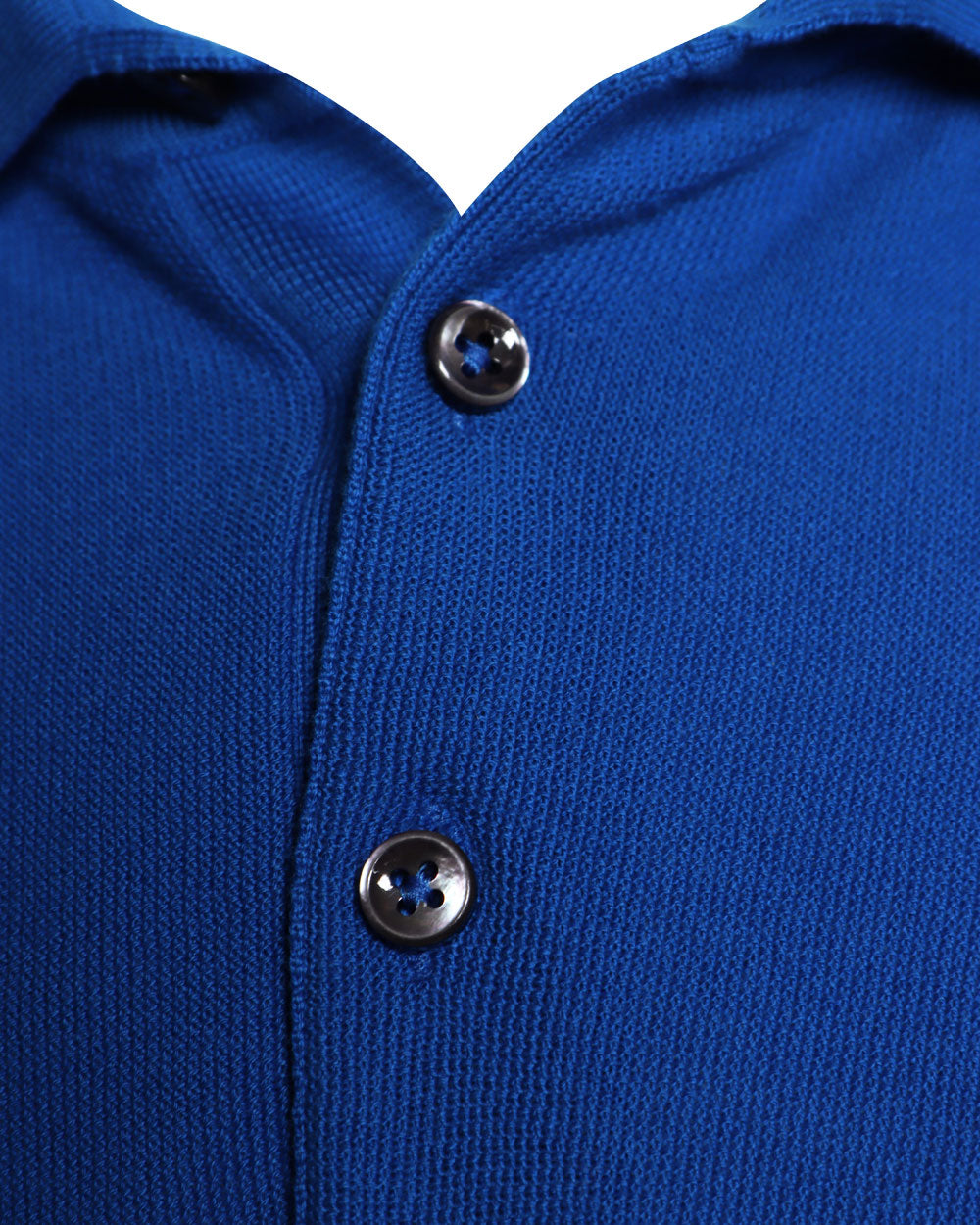 Royal Blue Cotton Knit Short Sleeve Polo