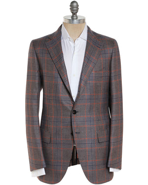 Tan and Navy Cashmere Blend Checked Sportcoat