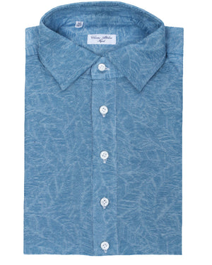 Turquoise Jacquard Short Sleeve Polo