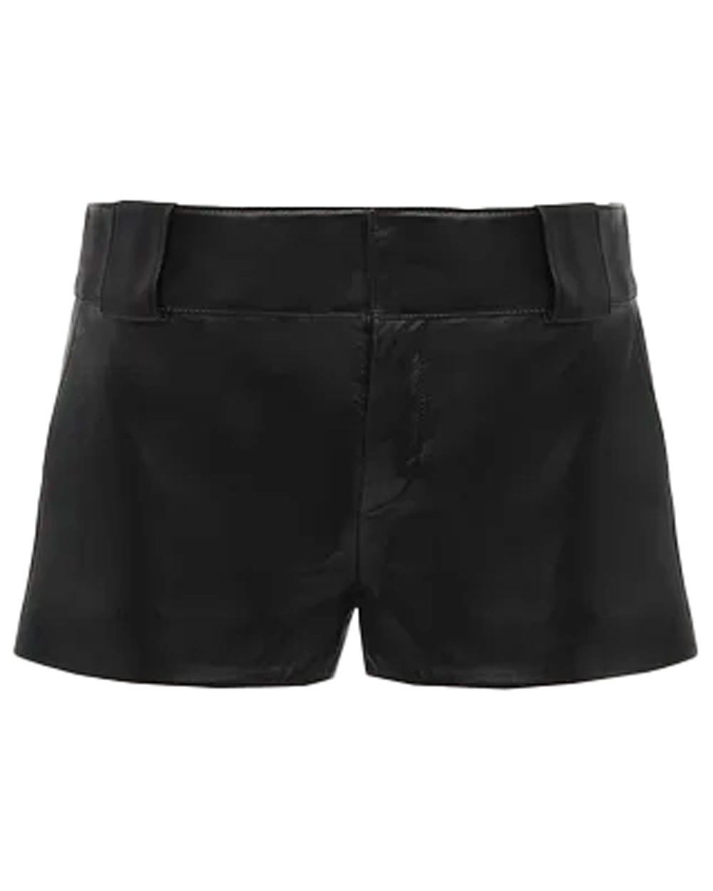 Black Leather Mini Short