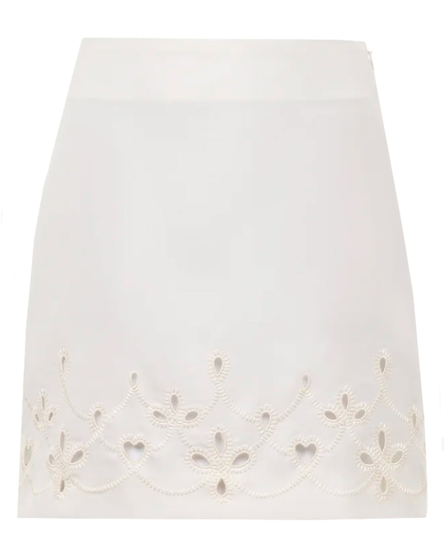 Eden White Embroidered Mini Skirt