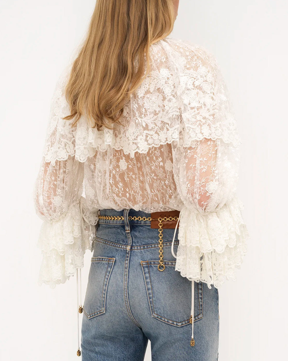 Iconic Milk Lace Ruffle Blouse