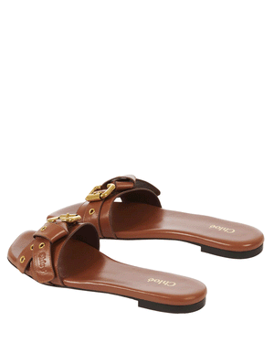 Mae Flat Slide in Clay brown