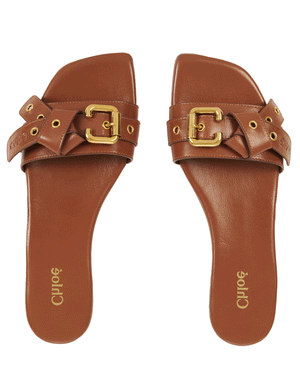 Mae Flat Slide in Clay brown