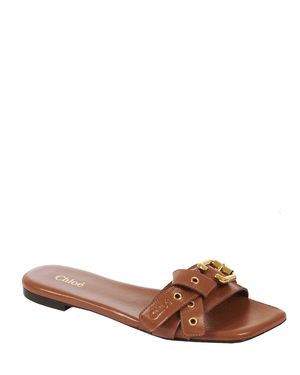 Mae Flat Slide in Clay brown