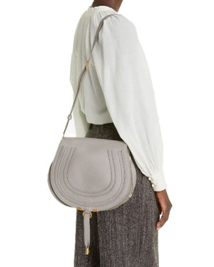 Medium Marcie Saddle Bag in Gray