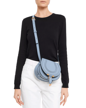 Small Marcie Saddle Bag in Storm Blue