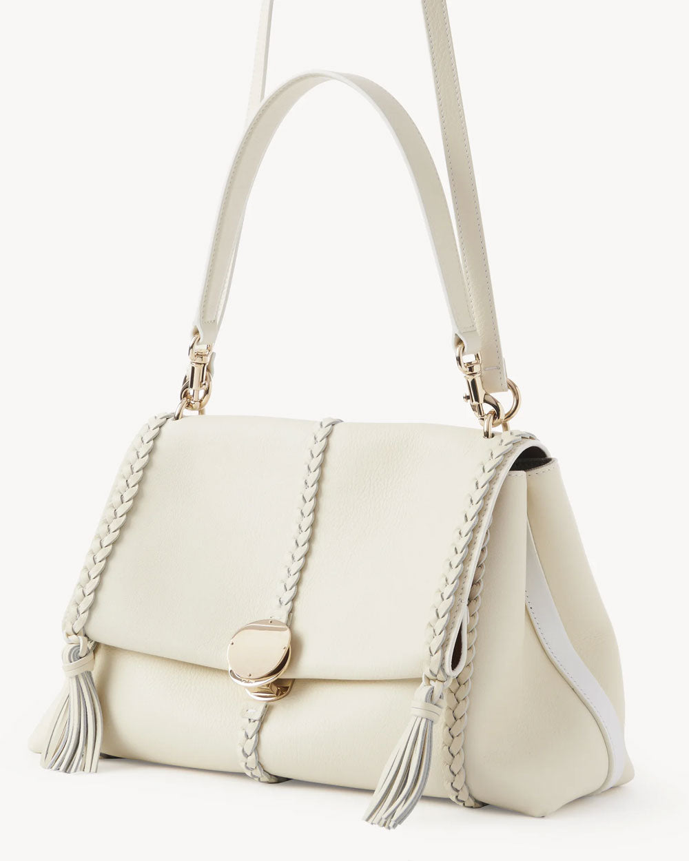 Penelope Medium Soft Soulder Bag in White