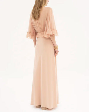 Pink Clay Long Sleeve Maxi Dress