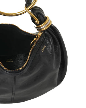 Small Bracelet Hobo Bag in Black