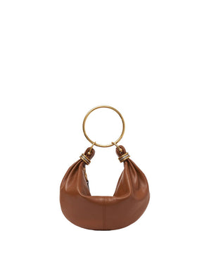 Small Bracelet Hobo Bag in Clay Brown