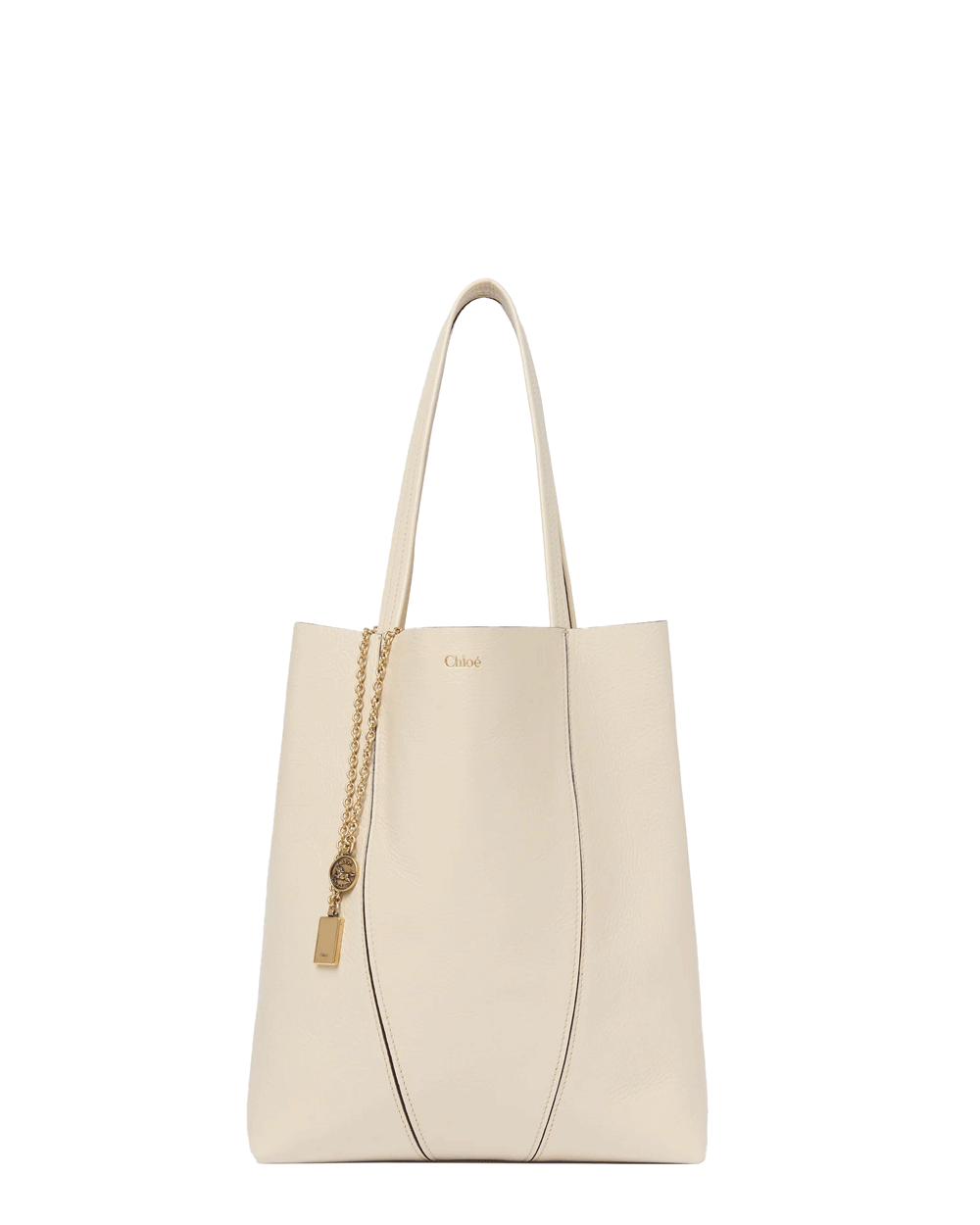 Spin Tall Leather Tote in Sweet Beige