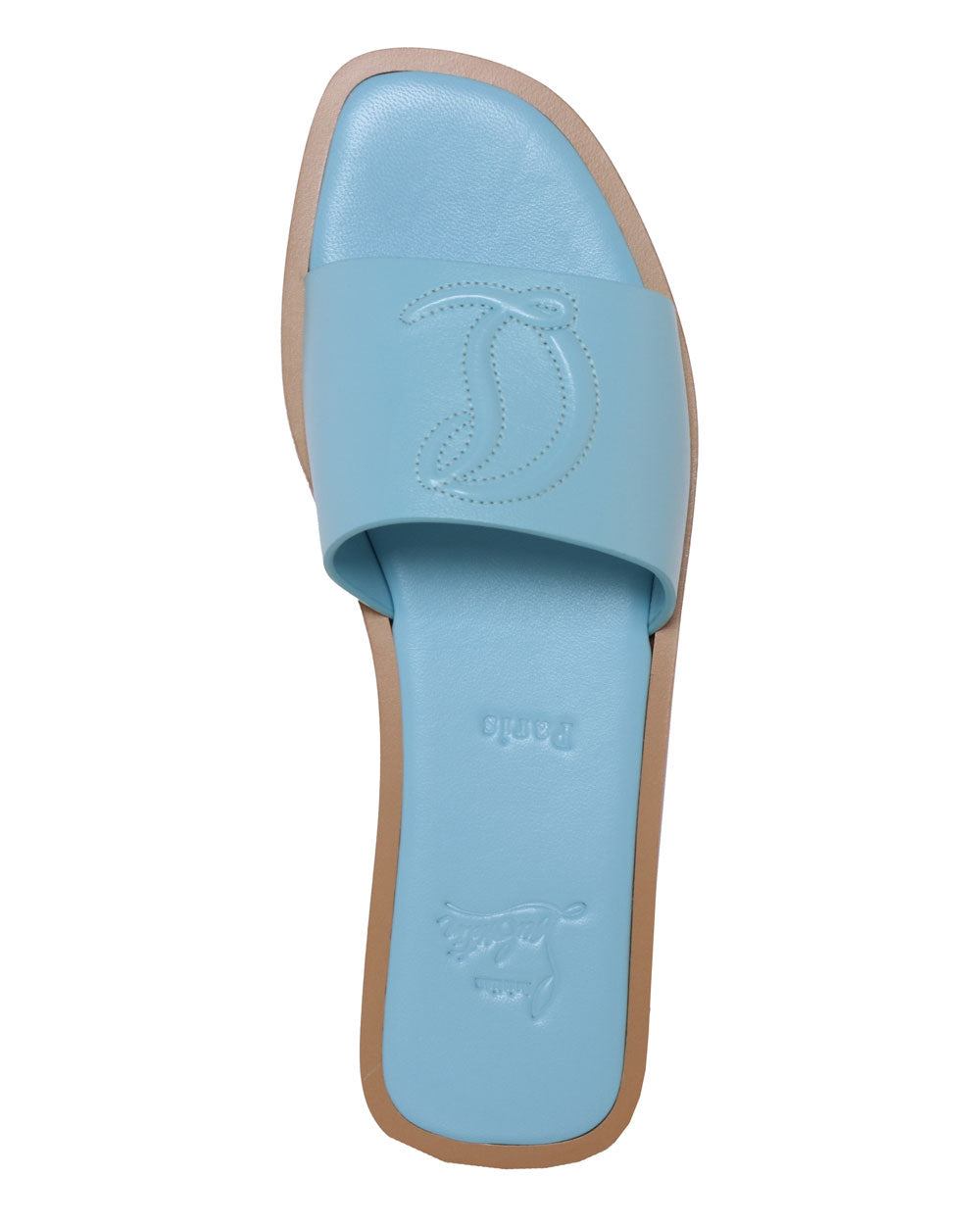 So CL Leather Slide in Mineral Blue