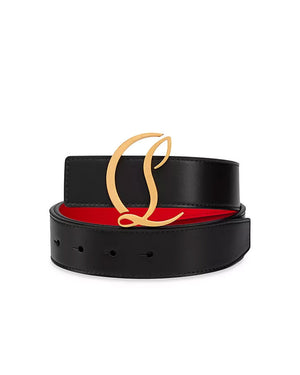 Logo Leather Belt in Black