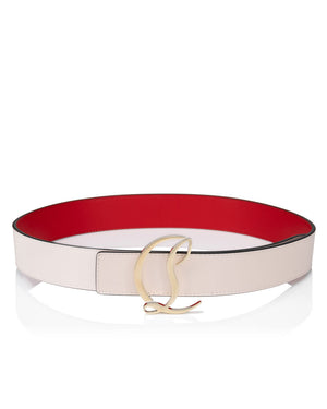 Logo Leather Belt in Pink