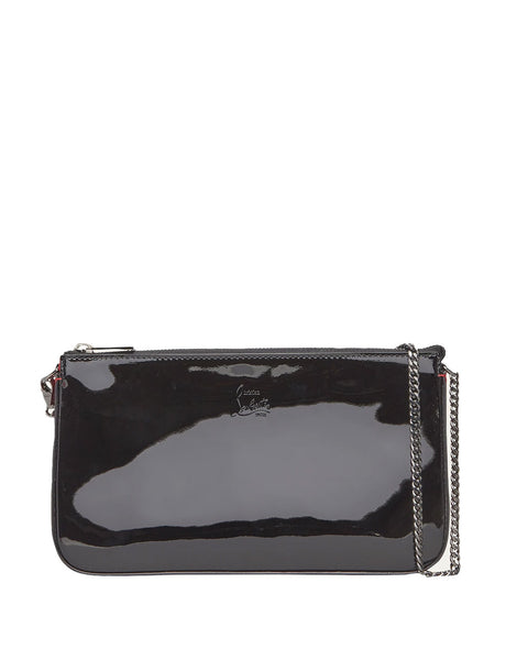 Loubila Pouch - Pouch - Patent calf and strass - Black - Christian