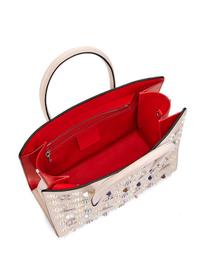 Medium Paloma Studded Leather Tote in Leche