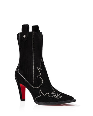 Christian Louboutin Santigag Strass 85mm Western Rhinstone Boot in Black Stanley Korshak