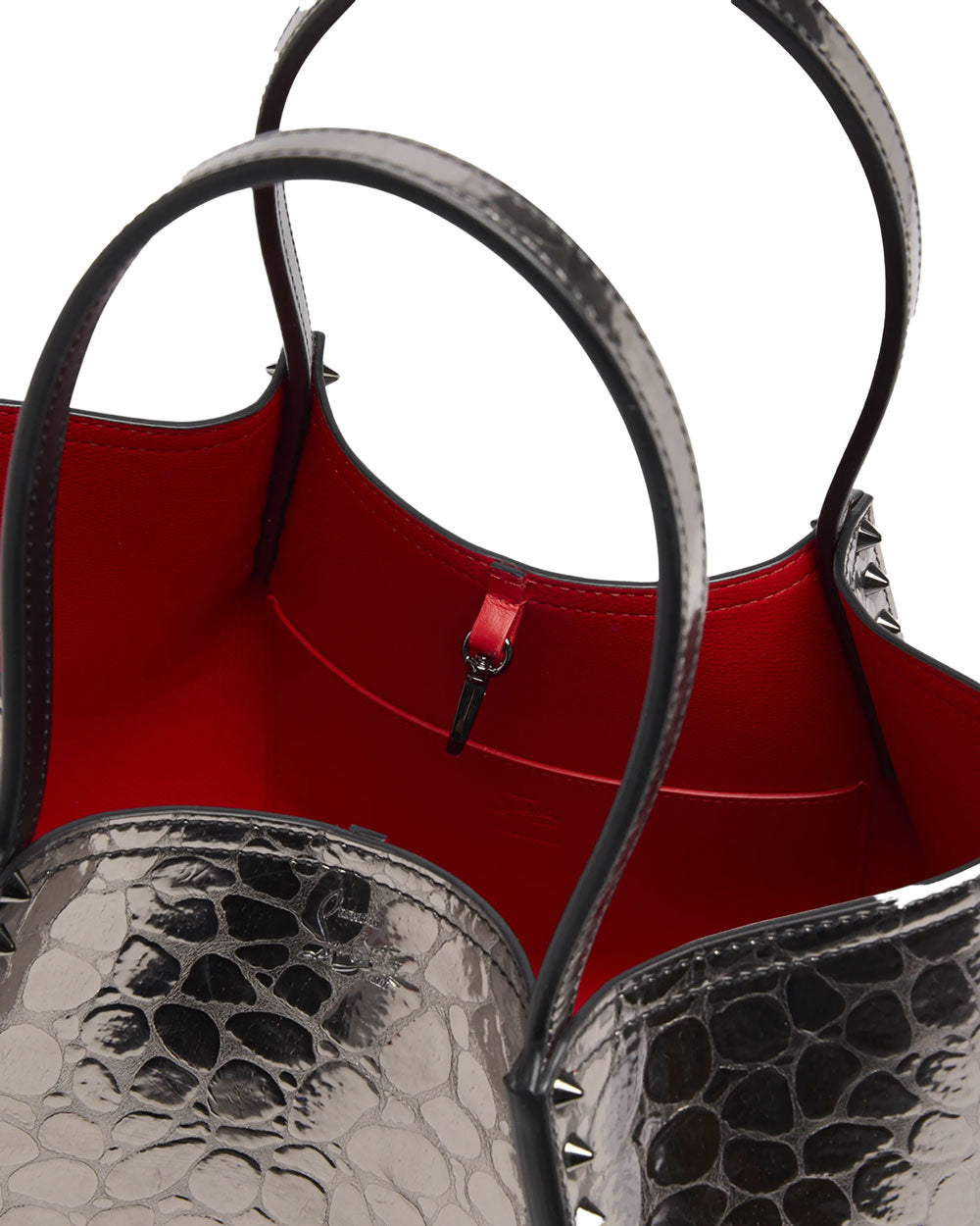 Small Cabarock Crocodile Embossed Tote in Anthracite