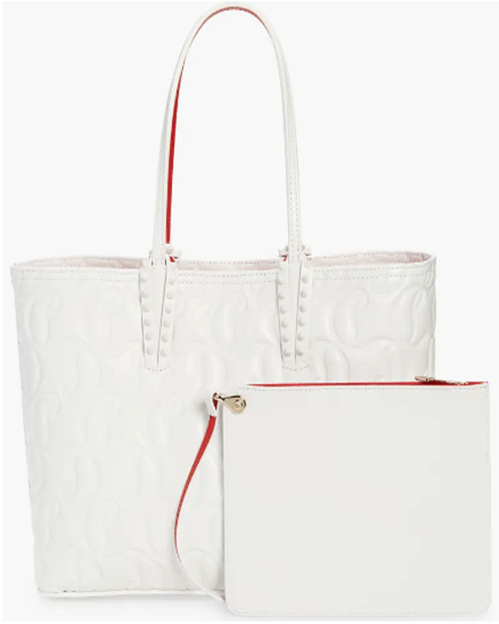 Small Embossed Cabata Tote in White
