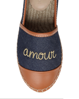 Jenna Denim Flat Espadrille in Indigo