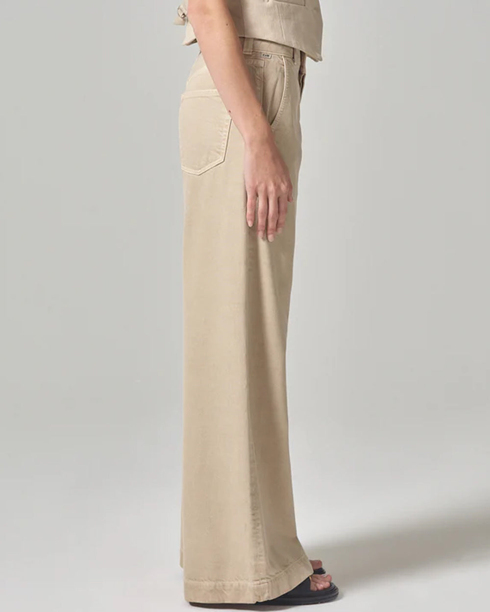 Beverly Wide Leg Trouser in Taos Sand
