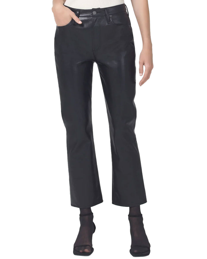 Isola Cropped Bootcut Pant in Black Recycled Leather