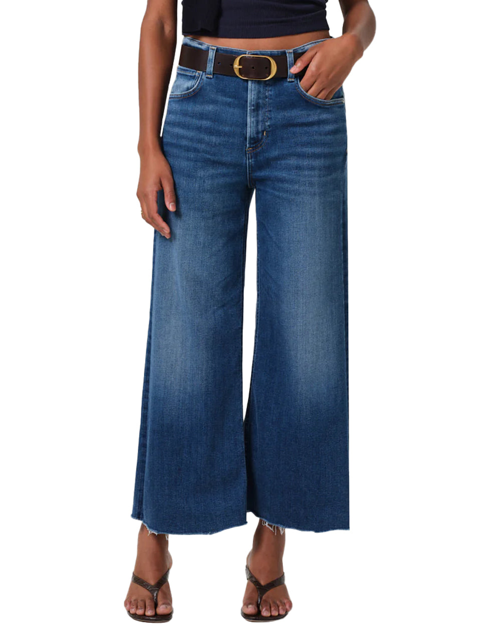 Lyra Wide Leg Crop Jean in Ambry