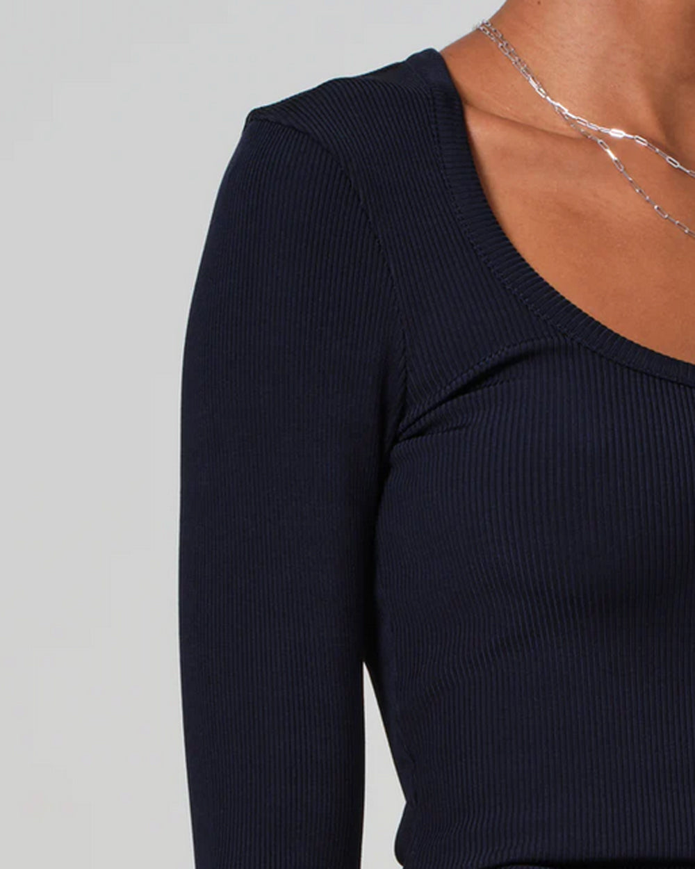 Navy Rumi Scoop Neck Tee