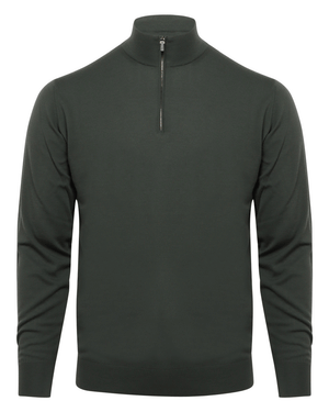 Militare Green Quarter Zip Sweater