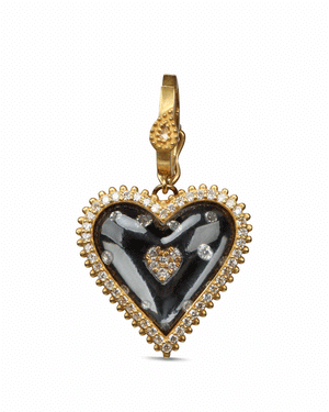 Black Onyx Puff Heart Pendant