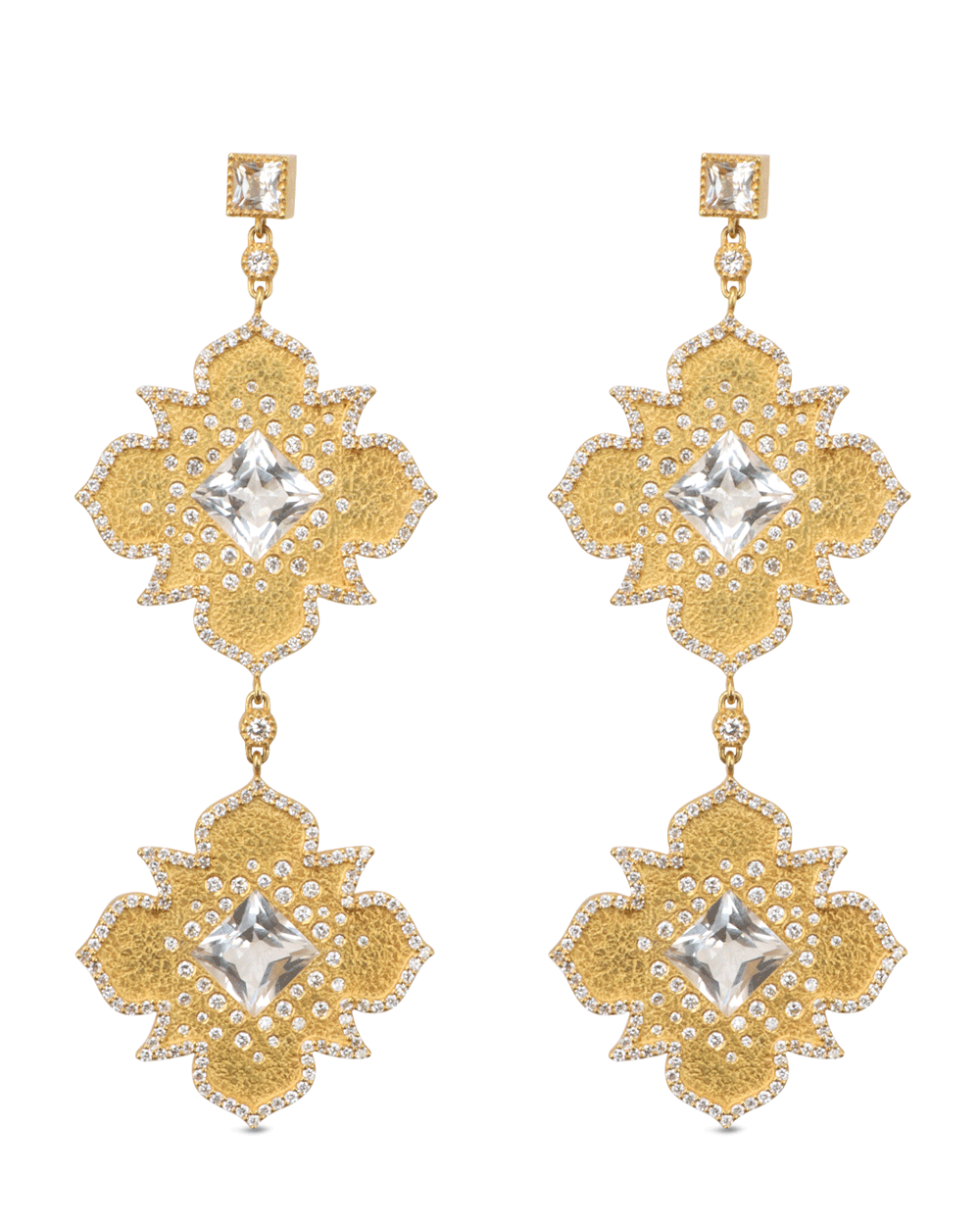 Long Diamond Trinetra Earrings