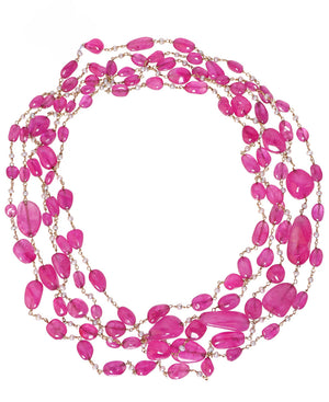 Ruby Triple Wrap Necklace